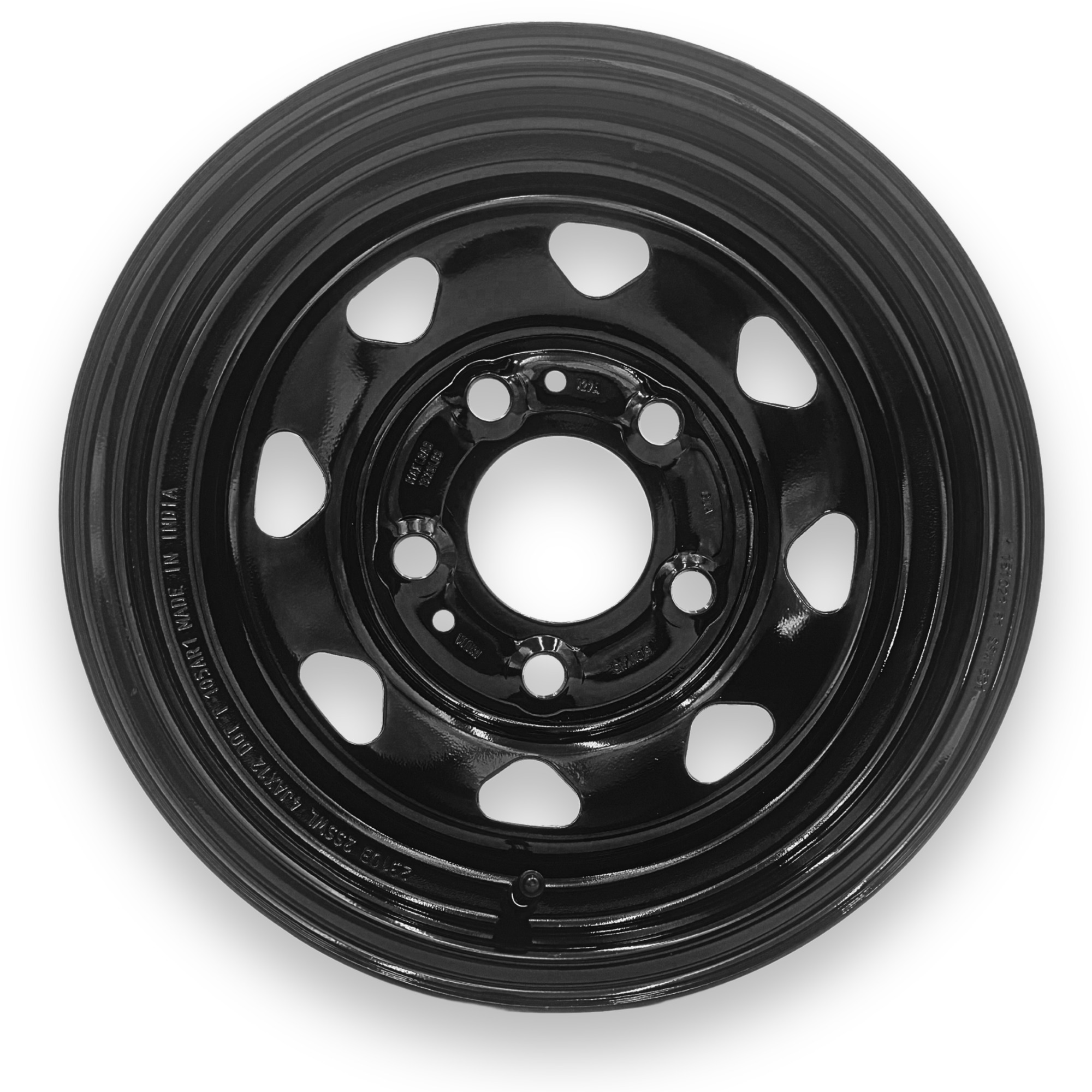 Steel Master 12x4 5 on 4.5 Bolt Eight Spoke Black
